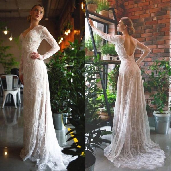 elegant mermaid wedding dress 2020 backless full lace long sleeve bridal gowns bohemian beach backless gown, White
elegant mermaid wedding dress 2020 backless full lace long sleeve bridal gowns bohemian beach backless gown, White