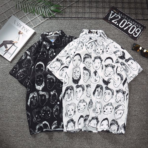 fashion summer casual shirt quick-drying short-sleeved men's printing single breasted shirt hip hop japanese streetwear, White;black
fashion summer casual shirt quick-drying short-sleeved men's printing single breasted shirt hip hop japanese streetwear, White;black