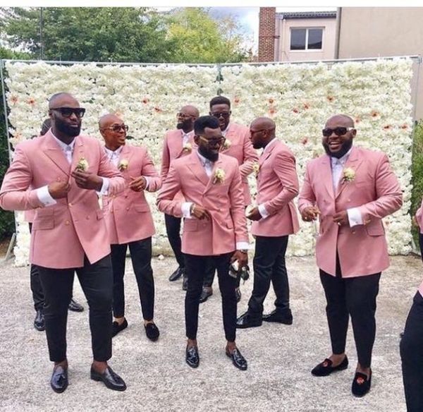 new fashion pink groomsman suits double breasted slim fit men wedding tuxedos formal party prom suits (jacket+pants), Black;gray
new fashion pink groomsman suits double breasted slim fit men wedding tuxedos formal party prom suits (jacket+pants), Black;gray