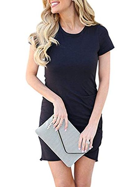 voopptaw womens dress summer casual short sleeve irregular solid color bodycon mini dress, Black;gray
voopptaw womens dress summer casual short sleeve irregular solid color bodycon mini dress, Black;gray