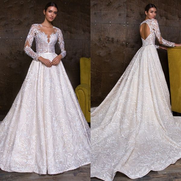 crystal design wedding dresses v neck backless bridal gowns sweep train custom long sleeves lace a line wedding dress plus size, White
crystal design wedding dresses v neck backless bridal gowns sweep train custom long sleeves lace a line wedding dress plus size, White