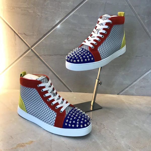 brand mesh leather spikes casual luxury red bottom sneakers for men,women rivets tranier walking party wedding eu35-47, Black
brand mesh leather spikes casual luxury red bottom sneakers for men,women rivets tranier walking party wedding eu35-47, Black