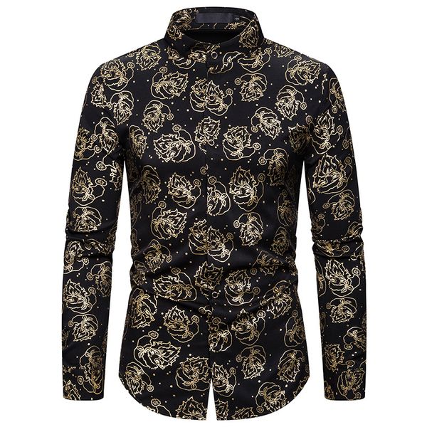 mens gold santa claus foil print mandarin collar dress shirts 2019 brand christmas shirt men xmas party prom casual shirt male, White;black
mens gold santa claus foil print mandarin collar dress shirts 2019 brand christmas shirt men xmas party prom casual shirt male, White;black