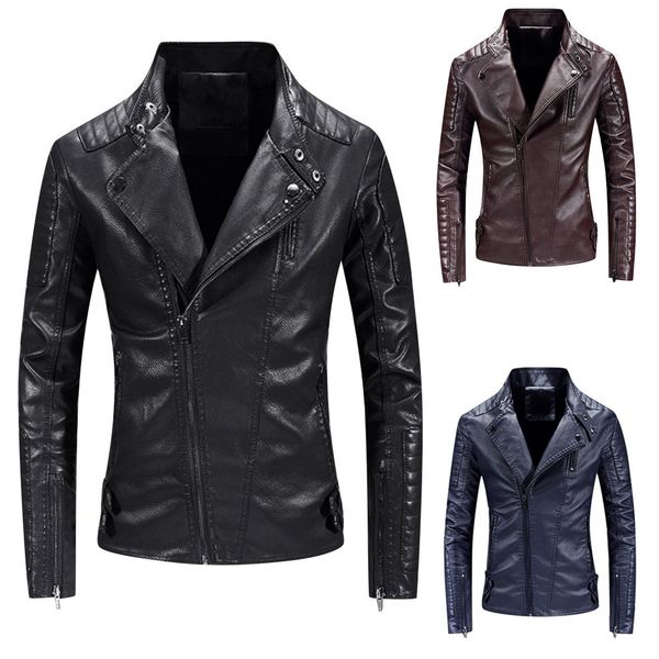 men winter autumn solid color jacket zipper long sleeve coats blouses punk style men's motorcycle leather jackets new 823, Black;brown
men winter autumn solid color jacket zipper long sleeve coats blouses punk style men's motorcycle leather jackets new 823, Black;brown