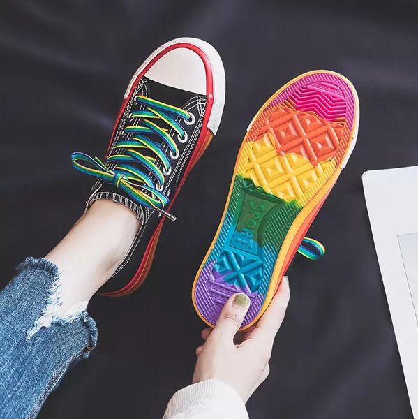 2019 fashion canvas mens womens casual shoes rainbow white black shoes comfortable outdoor women sports shoes size 36-40
2019 fashion canvas mens womens casual shoes rainbow white black shoes comfortable outdoor women sports shoes size 36-40