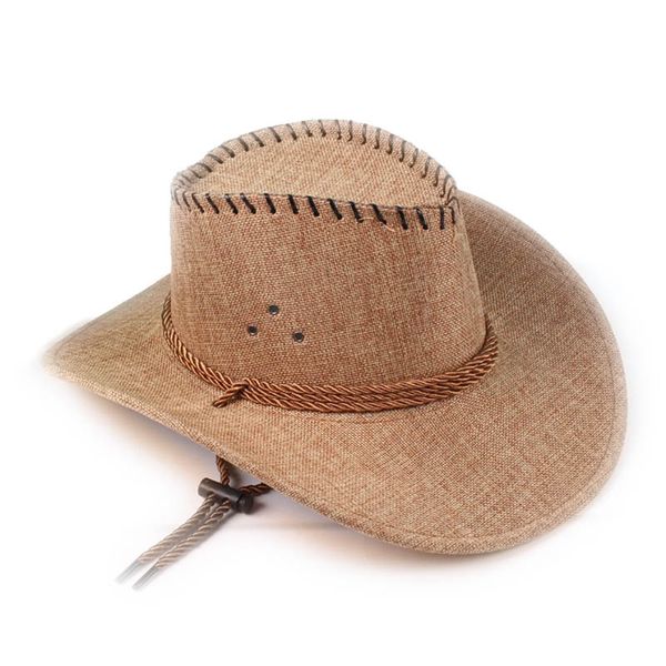trend western cowboy hat for women men wide brim cowgirl summer cotton linen leather band, Blue;gray
trend western cowboy hat for women men wide brim cowgirl summer cotton linen leather band, Blue;gray