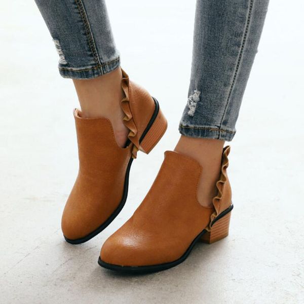 wyfamder 2019 retro ruffles women boots spring autumn chunky heel lady ankle booties side v slit women shoes plus sizes wb37, Black
wyfamder 2019 retro ruffles women boots spring autumn chunky heel lady ankle booties side v slit women shoes plus sizes wb37, Black