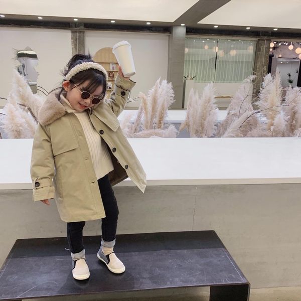 winter new arrival korean style cotton thickened fur inside fashion windbreak long coat with fur collar for cool baby girls, Blue;gray
winter new arrival korean style cotton thickened fur inside fashion windbreak long coat with fur collar for cool baby girls, Blue;gray
