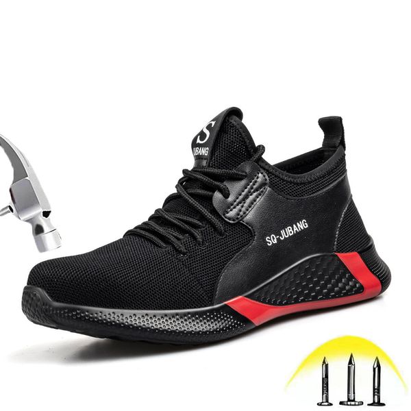 steel toe boots for men women outdoor sneaker breathable puncture proof comfortable construction industrial safety work shoes, Black
steel toe boots for men women outdoor sneaker breathable puncture proof comfortable construction industrial safety work shoes, Black