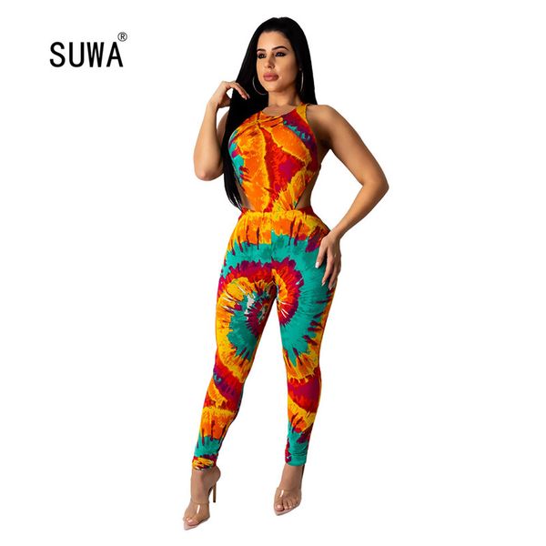 casual colorful tie dye print two piece set 2020 summer street women o neck sleeveless bodysuit + long trousers tracksuit set, White
casual colorful tie dye print two piece set 2020 summer street women o neck sleeveless bodysuit + long trousers tracksuit set, White
