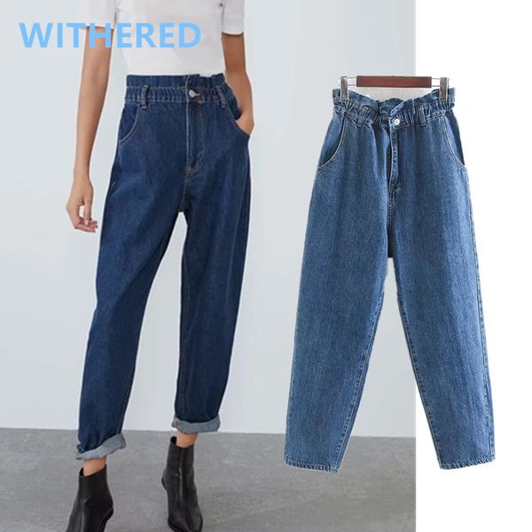 women's jeans withered england high street collect waist pockets woman loose harem boyfriend for women, Blue
women's jeans withered england high street collect waist pockets woman loose harem boyfriend for women, Blue