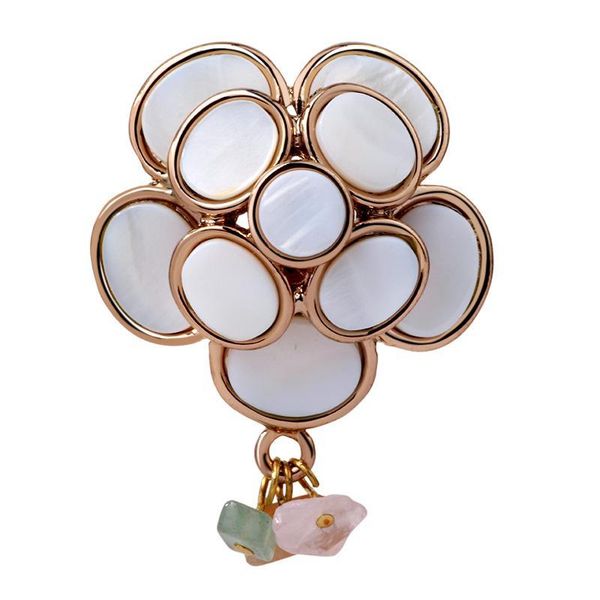korean fashion white shell flower brooch with natural crystal stone pendant scarf clip women hijab pin, Gray
korean fashion white shell flower brooch with natural crystal stone pendant scarf clip women hijab pin, Gray
