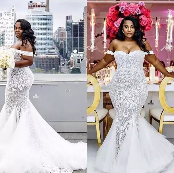 mermaid wedding dresses 2019 modest plus size off shoulder trumpet bridal gowns sweep train tulle lace african wedding dress custom made, White
mermaid wedding dresses 2019 modest plus size off shoulder trumpet bridal gowns sweep train tulle lace african wedding dress custom made, White