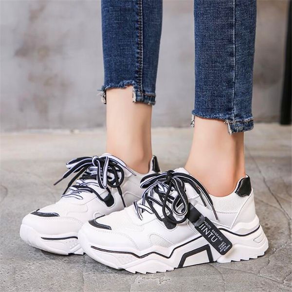 women's breathable autumn shoes sports comfortable thick bottom wild color matching personality women's increased white shoe, Black
women's breathable autumn shoes sports comfortable thick bottom wild color matching personality women's increased white shoe, Black