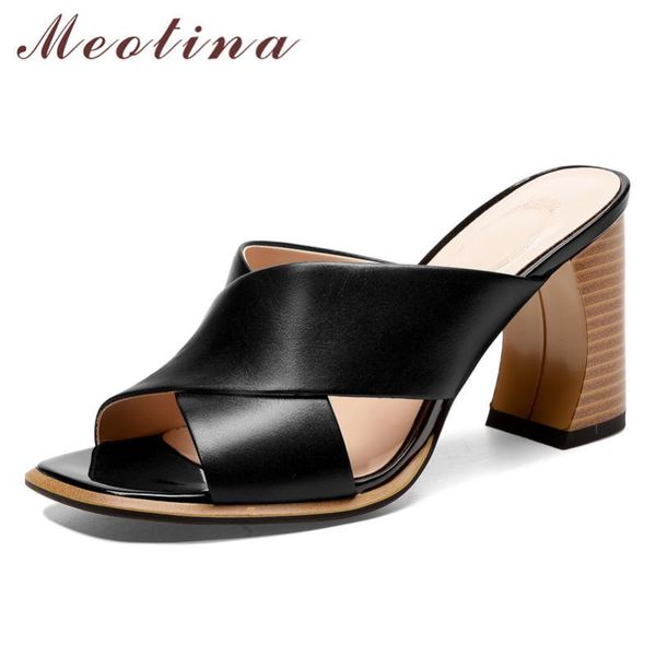meotina summer slides women shoes natural genuine leather thick heel shoes cow leather super high heel slippers lady sandals 39, Black
meotina summer slides women shoes natural genuine leather thick heel shoes cow leather super high heel slippers lady sandals 39, Black