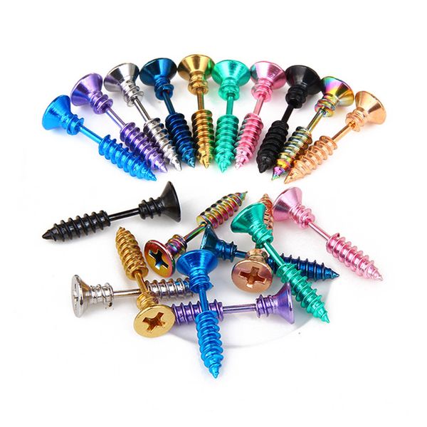 1pc punk men & women stud earring anti allergic stainless steel body piercing fashion whole screw stud earrings funny jewelry, Golden;silver
1pc punk men & women stud earring anti allergic stainless steel body piercing fashion whole screw stud earrings funny jewelry, Golden;silver