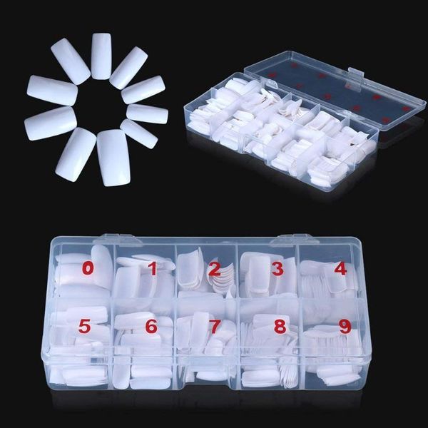 500/100pcs White Clear French False Acrylic Nail Tips Full/half Cover Tips Coffin Fake Nails Uv Gel Manicure Fake Nail Kits