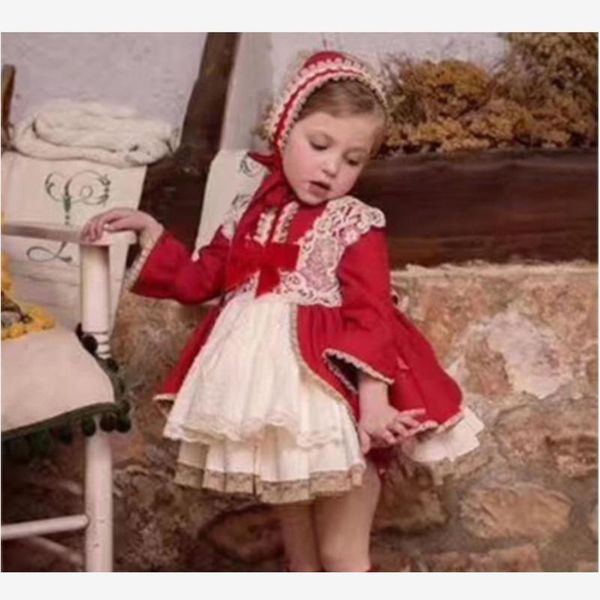 3pcs spanish new vintage lolita princess dress for girl lace stitching girl dress birthday party easter vestidos y2802, Red;yellow
3pcs spanish new vintage lolita princess dress for girl lace stitching girl dress birthday party easter vestidos y2802, Red;yellow