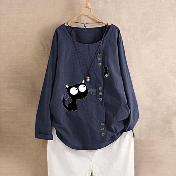 youyedian women large size linen blouse 2019 casual plus size print cat long sleeve button tunic shirt blusas mujer de moda 2019, White
youyedian women large size linen blouse 2019 casual plus size print cat long sleeve button tunic shirt blusas mujer de moda 2019, White