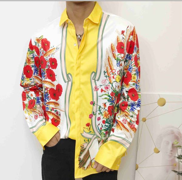 2019 brand new slim men shirt retro colour 3d floral printing fashion casual dress men shirts men's medusa shirts, White;black
2019 brand new slim men shirt retro colour 3d floral printing fashion casual dress men shirts men's medusa shirts, White;black