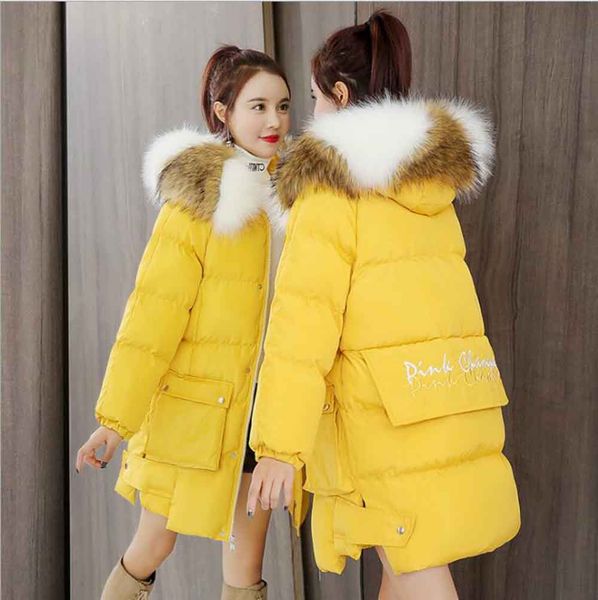 2019 winter cotton women's trendy temperament warmth thick cotton jacket long hooded student down cotton jacket, Black
2019 winter cotton women's trendy temperament warmth thick cotton jacket long hooded student down cotton jacket, Black