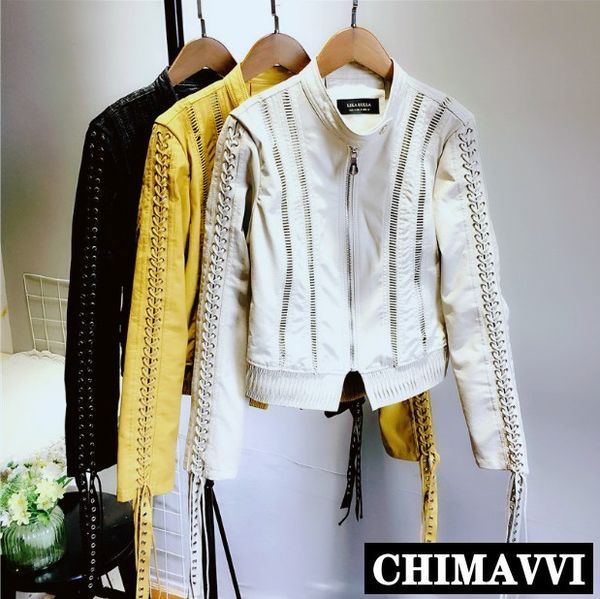 women stand collar leather jacket lace-up string rope fringed motorcycle leather coat female spring and autumn hollow pu jackets, Black
women stand collar leather jacket lace-up string rope fringed motorcycle leather coat female spring and autumn hollow pu jackets, Black