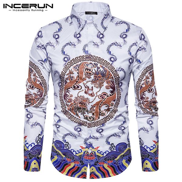 printed men shirt long sleeve button lapel 2019 fitness casual retro blouse party streetwear business men basic shirts incerun, White;black
printed men shirt long sleeve button lapel 2019 fitness casual retro blouse party streetwear business men basic shirts incerun, White;black