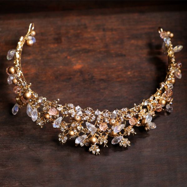 crown wedding hair accessories tiara handmade golden bridal crowns vintage beauty tiaras crystal gold pearl prom headpiece, Golden;white
crown wedding hair accessories tiara handmade golden bridal crowns vintage beauty tiaras crystal gold pearl prom headpiece, Golden;white