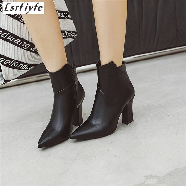 esrfiyfe 2020 new women ankle boots winter high heels boots ladies fashion pointed toe gladiator pu leather shoes for woman, Black
esrfiyfe 2020 new women ankle boots winter high heels boots ladies fashion pointed toe gladiator pu leather shoes for woman, Black