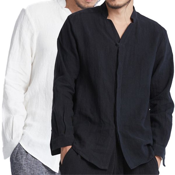incerun casual men's henley shirts stand collar v neck solid color covered button loose fit long sleeve retro shirts large size, White;black
incerun casual men's henley shirts stand collar v neck solid color covered button loose fit long sleeve retro shirts large size, White;black