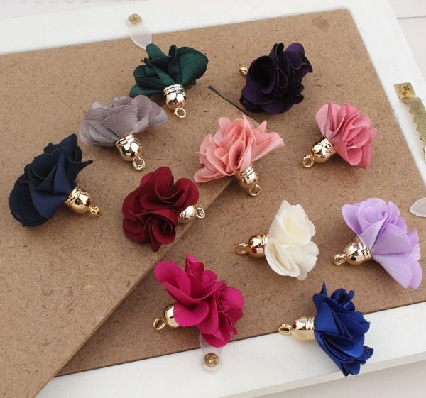 mini order 20pcs silk ribbon fabric rose flower tassel charms diy jewelry findings gold tone cap pendant charm craft fit keyring, Silver
mini order 20pcs silk ribbon fabric rose flower tassel charms diy jewelry findings gold tone cap pendant charm craft fit keyring, Silver