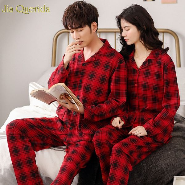 women autumn winter home clothing men and women underwear red plaid 100% cotton coupels pajama sleepwear for couple, Black;red
women autumn winter home clothing men and women underwear red plaid 100% cotton coupels pajama sleepwear for couple, Black;red
