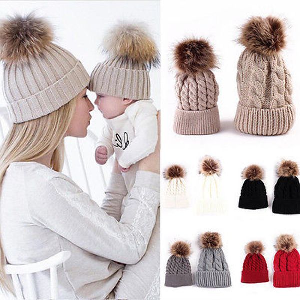 2pcs lovely parent-child hat baby girls boys hats women mother hat warm winter knit fur crochet pompon winter caps
2pcs lovely parent-child hat baby girls boys hats women mother hat warm winter knit fur crochet pompon winter caps