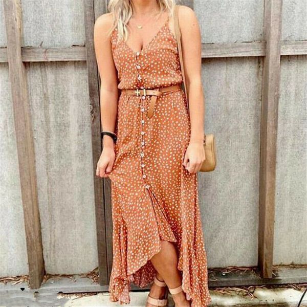 women polka dot printed dress ladies suspenders sleeveless long maxi dresses 2019 vacation irregular evening party vogue dresses, Black;gray
women polka dot printed dress ladies suspenders sleeveless long maxi dresses 2019 vacation irregular evening party vogue dresses, Black;gray