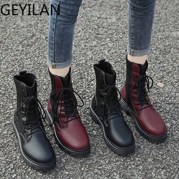 autumn winter high-women's shoes explosions pu leather color matching wild high-stretch fabric women shoes ankle boots, Black
autumn winter high-women's shoes explosions pu leather color matching wild high-stretch fabric women shoes ankle boots, Black