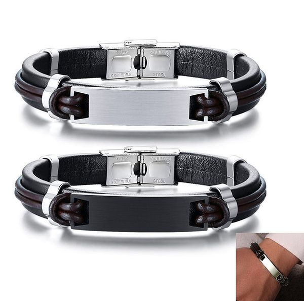 fashion men's leather bracelet europe and america black stainless steel male gift bangle
fashion men's leather bracelet europe and america black stainless steel male gift bangle
