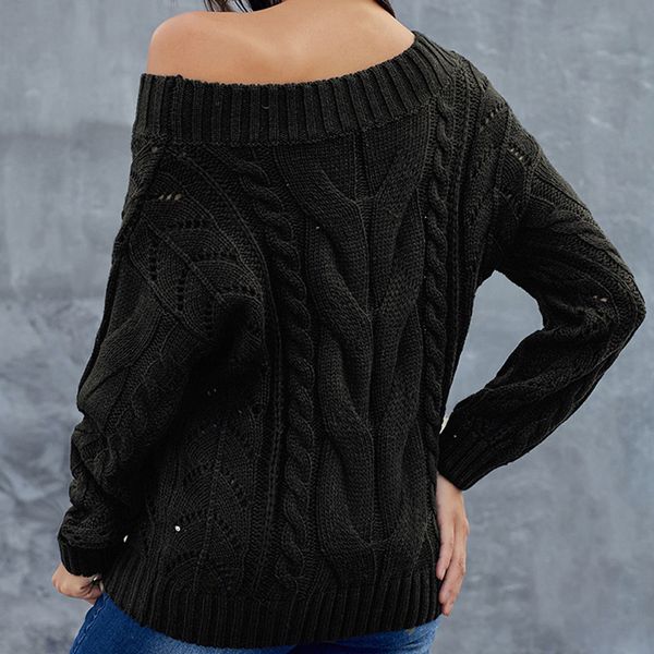 street casual warm off shoulder polyester oversized long sleeve stylish party women knitted sweater hollowed out shopping home, White;black
street casual warm off shoulder polyester oversized long sleeve stylish party women knitted sweater hollowed out shopping home, White;black