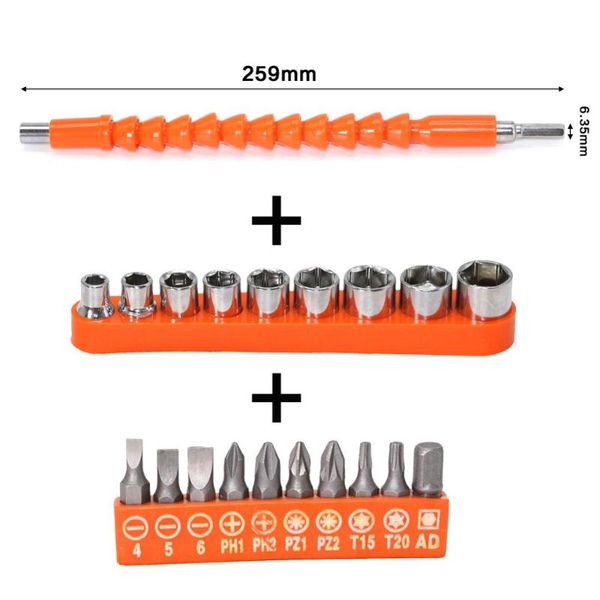 21pcs/set flexible shaft tool metal drill screwdriver holder connect link multitul hex shank extension snake drill bit 259mm
21pcs/set flexible shaft tool metal drill screwdriver holder connect link multitul hex shank extension snake drill bit 259mm