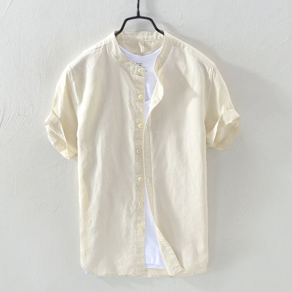 men's casual shirts suehaiwe's brand short sleeve linen and cotton shirt men solid khaki stand collar male breathable summer cloth, White;black
men's casual shirts suehaiwe's brand short sleeve linen and cotton shirt men solid khaki stand collar male breathable summer cloth, White;black