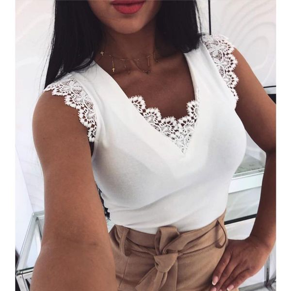 summer women tank casual v-neck white women lace patchwork beach female camisole hollow feminina blouse 533
summer women tank casual v-neck white women lace patchwork beach female camisole hollow feminina blouse 533