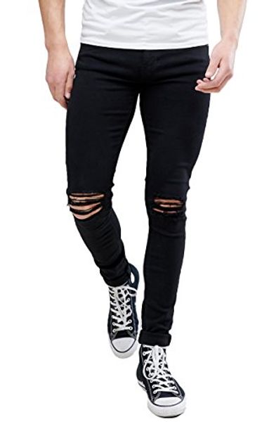 meikesen men's ripped destroyed stretchy knee holes slim tapered leg jeans denim pants, Blue
meikesen men's ripped destroyed stretchy knee holes slim tapered leg jeans denim pants, Blue