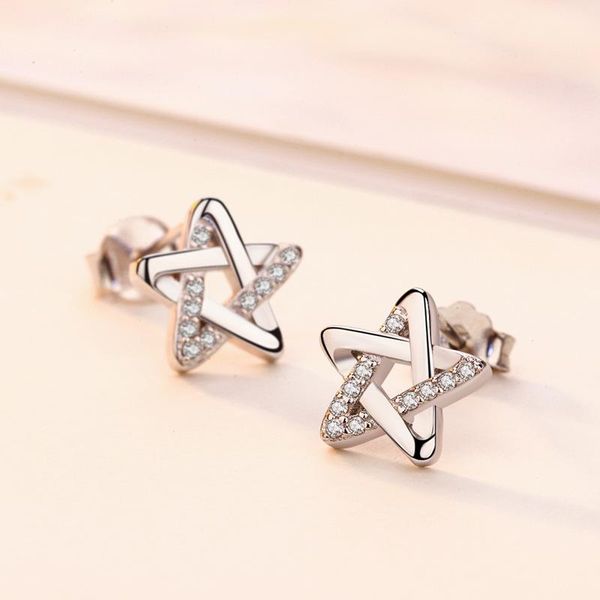 new five-pointed star sterling silver crystal earrings fashion korean version of simple cuff earrings women's valentine's day, Golden;silver
new five-pointed star sterling silver crystal earrings fashion korean version of simple cuff earrings women's valentine's day, Golden;silver