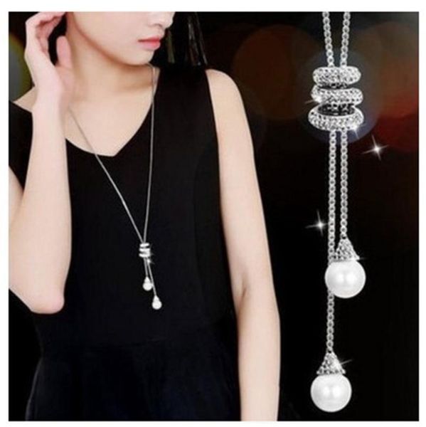 fashion metal silver long tassel rhinestone crystal pearl long chain necklace sweater patry necklace jewelry
fashion metal silver long tassel rhinestone crystal pearl long chain necklace sweater patry necklace jewelry