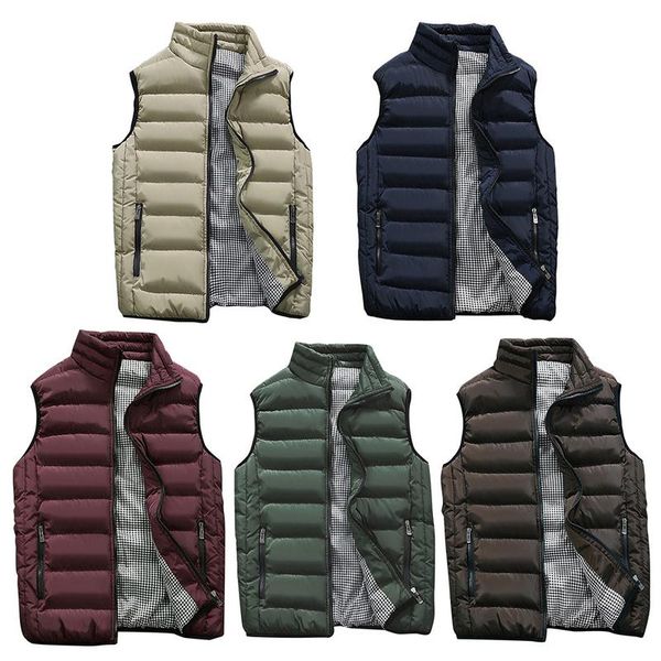 2019 plus size men's casual vest jacket for autumn winter thickened sleeveless cotton padded warm windproof breathable waistcoat, Black;white
2019 plus size men's casual vest jacket for autumn winter thickened sleeveless cotton padded warm windproof breathable waistcoat, Black;white