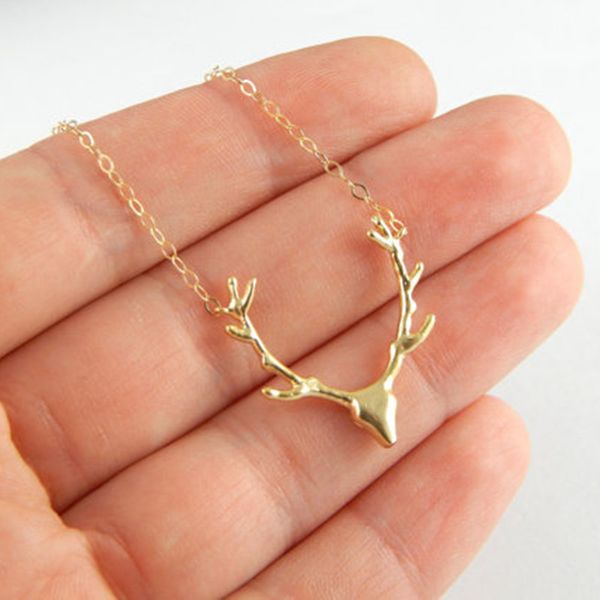 new gold/silver plated christmas elk caribou pendant necklace alloy deer antler charming choker clavicle chain necklace women jewelry
new gold/silver plated christmas elk caribou pendant necklace alloy deer antler charming choker clavicle chain necklace women jewelry