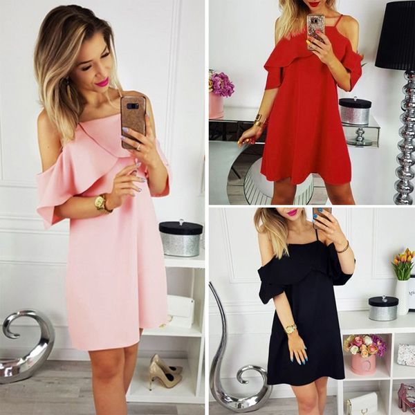 women summer dress fashion 2018 club spaghetti strap elegant off shoulder midi sundress casual pink backless dress ladies, Black;gray
women summer dress fashion 2018 club spaghetti strap elegant off shoulder midi sundress casual pink backless dress ladies, Black;gray