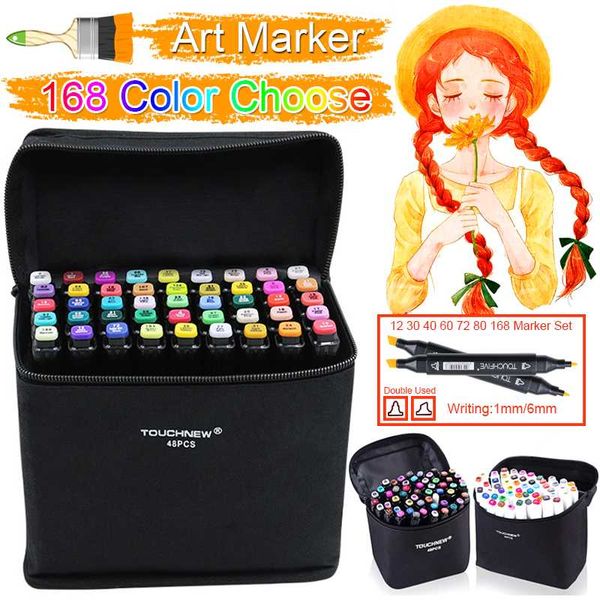 168 colors pen marker set dual head sketch markers brush pen for standard landscape draw manga animation design art supplies
168 colors pen marker set dual head sketch markers brush pen for standard landscape draw manga animation design art supplies