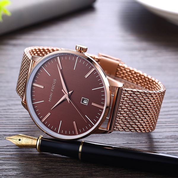 mini focus fashion casual mens watches dress quartz watch men brown mesh strap date display waterproof simple wristwatches + box, Slivery;brown
mini focus fashion casual mens watches dress quartz watch men brown mesh strap date display waterproof simple wristwatches + box, Slivery;brown