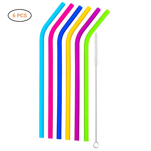 6pcs reusable silicone drinking straws set long flexible straws with cleaning brushes for 20 oz tumbler bar party straws
6pcs reusable silicone drinking straws set long flexible straws with cleaning brushes for 20 oz tumbler bar party straws