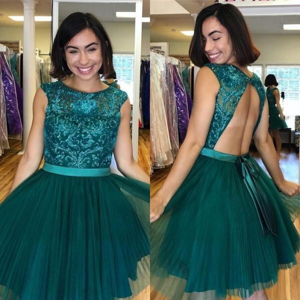 dark green scoop neck sleeveless homecoming dresses sequined lace tulle open back knee length cocktail party dress, Blue;pink
dark green scoop neck sleeveless homecoming dresses sequined lace tulle open back knee length cocktail party dress, Blue;pink